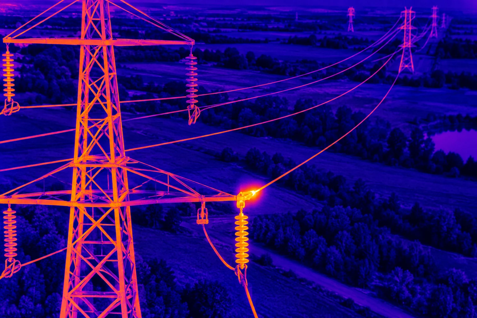 Termografia drone per linee elettriche, tralicci e infrastrutture