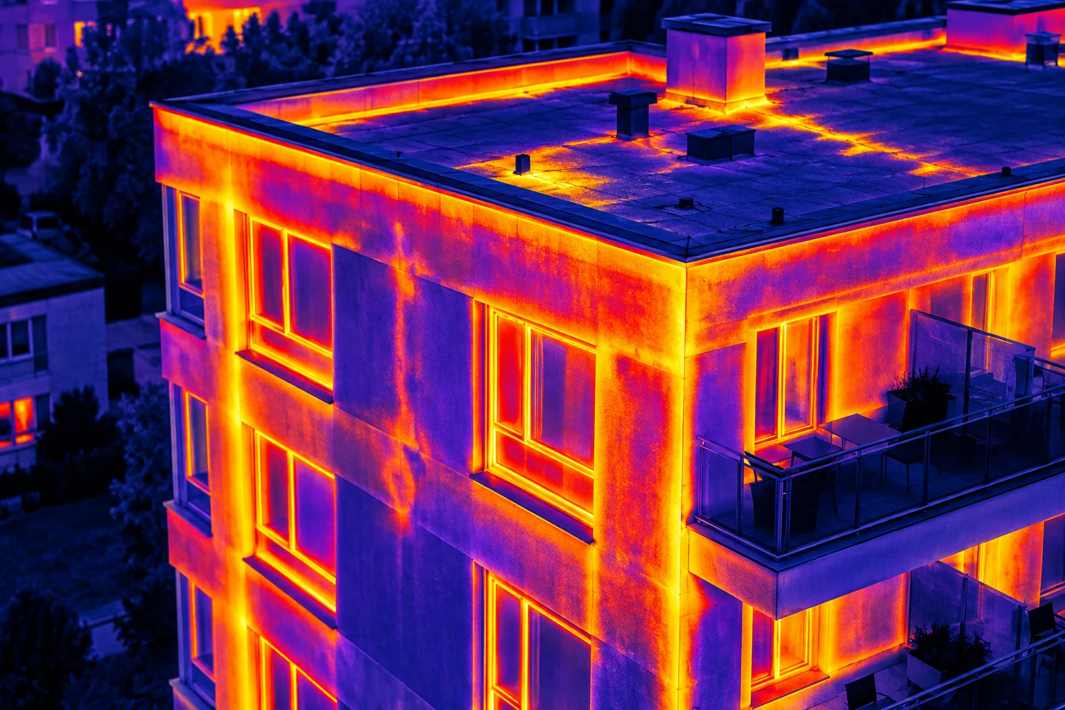 Termografia drone per cappotto termico, facciata e dispersioni edificio